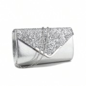 Black Clutch With Silver Chain