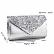 Black Clutch With Silver Chain