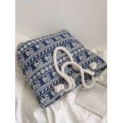 Large Rope Handle Canvas Tote Bag