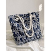 Large Rope Handle Canvas Tote Bag