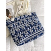 Large Rope Handle Canvas Tote Bag