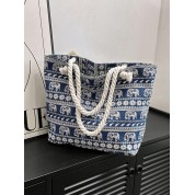 Large Rope Handle Canvas Tote Bag