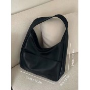 Black Leather Shoulder Bag For School