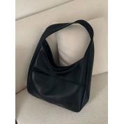 Black Leather Shoulder Bag For School