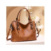 Leather Tote Bag With Long Strap