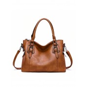 Leather Tote Bag With Long Strap