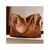 Leather Tote Bag With Long Strap