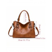 Leather Tote Bag With Long Strap