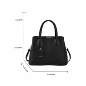 Black Tote Bag With Brown Leather Handle