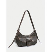 Multi Pocket Faux Leather Crossbody Bag