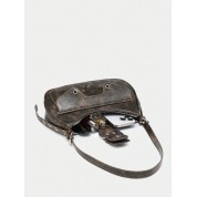 Multi Pocket Faux Leather Crossbody Bag