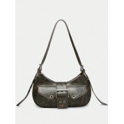 Multi Pocket Faux Leather Crossbody Bag