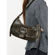 Multi Pocket Faux Leather Crossbody Bag