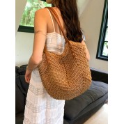 Straw Tote Bags With Leather Handles