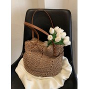 Straw Tote Bags With Leather Handles