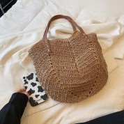 Straw Tote Bags With Leather Handles