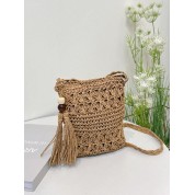 Straw Beach Bags With Zipper