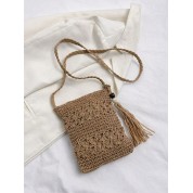 Straw Beach Bags With Zipper