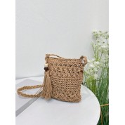 Straw Beach Bags With Zipper