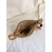 Straw Beach Bags With Zipper