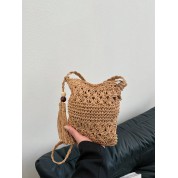 Straw Beach Bags With Zipper