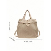 Large Zipper Leather Tote Bag