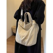 Large Zipper Leather Tote Bag