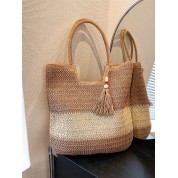 Woven Plastic Tote Beach Bag