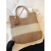 Woven Plastic Tote Beach Bag