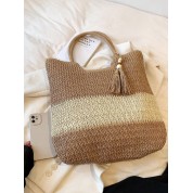 Woven Plastic Tote Beach Bag