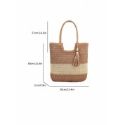 Woven Plastic Tote Beach Bag