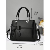 Black Leather Tote Handbag Bag