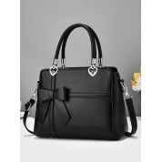 Black Leather Tote Handbag Bag