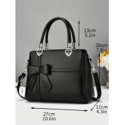 Black Leather Tote Handbag Bag