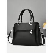 Black Leather Tote Handbag Bag