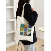 Black Canvas Shoulder Tote Bag