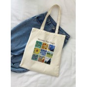 Black Canvas Shoulder Tote Bag