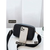 Black Leather Crossbody Shoulder Bag