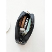 Black Leather Crossbody Shoulder Bag