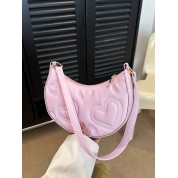 Baby Pink Leather Shoulder Bag