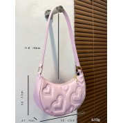 Baby Pink Leather Shoulder Bag