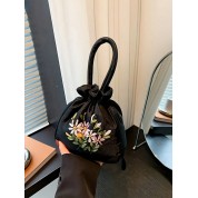 Bucket Bag Drawstring Backpack Black