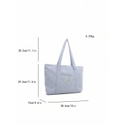 Large Blue Leather Tote Bag