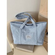 Large Blue Leather Tote Bag