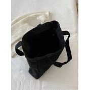 Plain Black Canvas Shoulder Bag