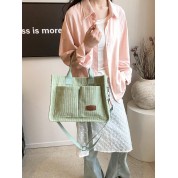 Large Striped Canvas Tote Bag