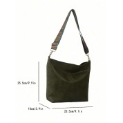 Wide Strap Leather Shoulder Bag