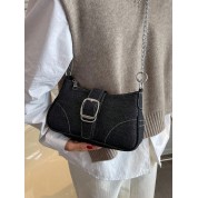 Black Faux Suede Crossbody Bag