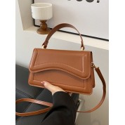 Brown Leather Bag With Shoulder Strap