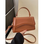 Brown Leather Bag With Shoulder Strap